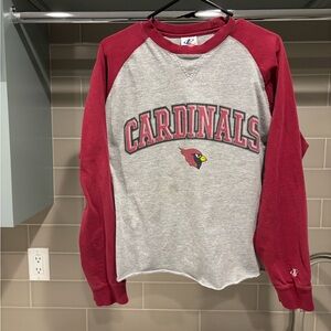 Vintage 90s Arizona Cardinals Logo Athletic Two Toned Cropped Long Sleeve Size M